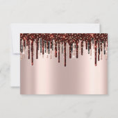 RSVP de mariage gouttes d'or rose bordeaux de mari (Dos)