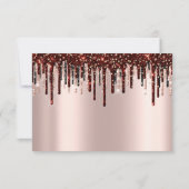 RSVP de mariage gouttes d'or rose bourgogne de mar (Dos)