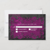 RSVP de mariage Halloween gothique violet foncé (Devant)