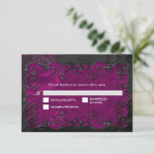 RSVP de mariage Halloween gothique violet foncé (Debout devant)