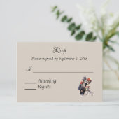 RSVP de mariage Halloween Jour des Morts (Debout devant)