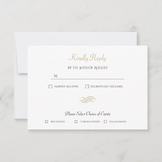 RSVP de mariage minimal or (Devant)