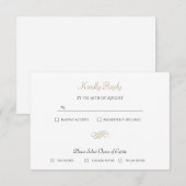 RSVP de mariage minimal or (Devant / Derrière)