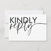 RSVP de mariage moderne noir et blanc (Devant)