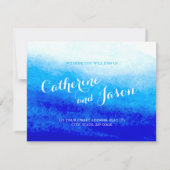 RSVP de mariage plage bleu aquarelle (Dos)