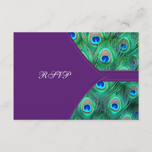 RSVP de mariage Plum Purple Peacock