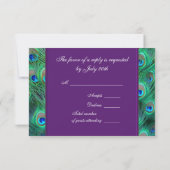 RSVP de mariage Plum Purple Peacock (Dos)