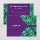 RSVP de mariage Plum Purple Peacock (Devant / Derrière)