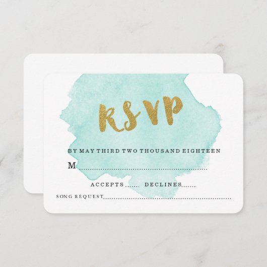 RSVP DE MARIAGE ROSE PÂLE ET OR (Devant / Derrière)