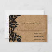 RSVP de mariage royal noir damas (Dos)