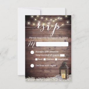 RSVP de mariage RSVP à cordes de lanterne de grang