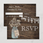 RSVP de mariage rustique floral à la campagne (Devant / Derrière)