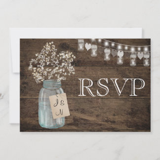 RSVP de mariage rustique floral à la campagne