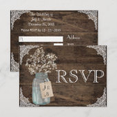 RSVP de mariage rustique floral de grange de campa (Devant / Derrière)