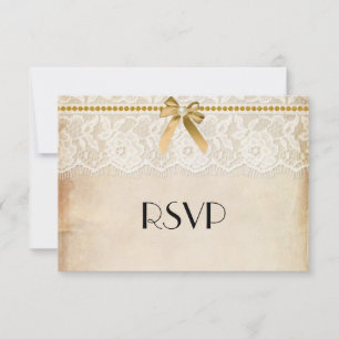 RSVP de mariage rustique toile de jute et dentelle
