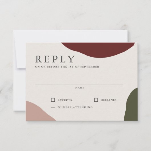 RSVP de mariage simple et moderne pour l'automne (Devant)