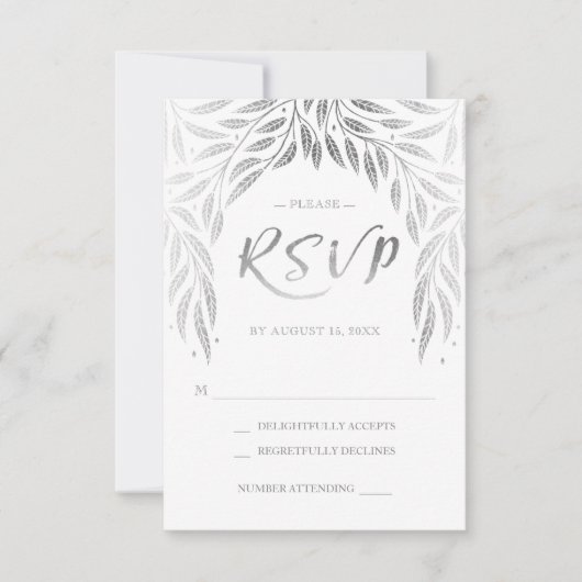 RSVP de mariage Under the Willows Faux Argent (Devant)