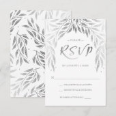 RSVP de mariage Under the Willows Faux Argent (Devant / Derrière)