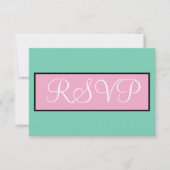RSVP de mariage vert safran rose blanc (Devant)