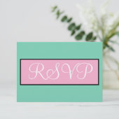 RSVP de mariage vert safran rose blanc (Debout devant)