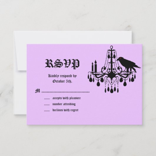 RSVP de squelettes glamour en violet (Devant)