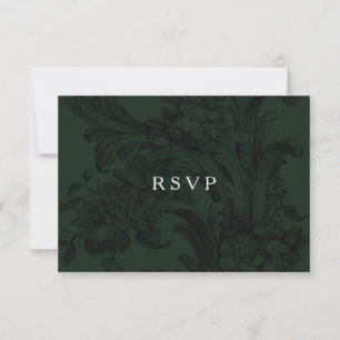 RSVP décoratif victorien vert avec choix de repas