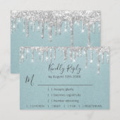RSVP Dégustation de mariage gris argenté Aqua Blue (Devant / Derrière)