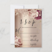 RSVP Dégustation Mariage Marsala Florales Rose (Devant)