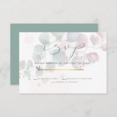 RSVP | Delicate Waterverf Eucalyptus gebladerte Kaart (Voorkant / Achterkant)