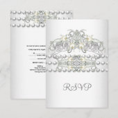 RSVP Diadème Argent Perle Blanche Diamant (Devant / Derrière)
