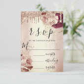 RSVP Drips Mariage Florals Rose Bourgogne (Debout devant)