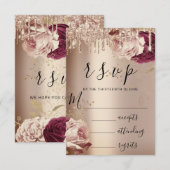 RSVP Drips Trouw Marsala Bloemen Roos (Voorkant / Achterkant)