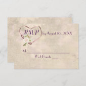 RSVP du coeur du ruban mariage (Devant / Derrière)