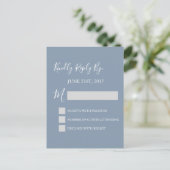 RSVP - Dusty Blue Wedding Response Card Uitnodiging Briefkaart (Staand voorkant)