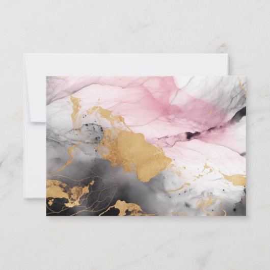 RSVP Ebony Roos en Goud Abstract Marmer (Achterkant)