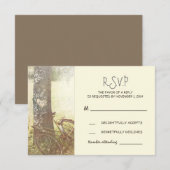 RSVP, een trouwe  boom en een fietsenbruiloft RSVP Kaartje (Voorkant / Achterkant)