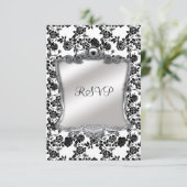 RSVP Elégant 50e anniversaire Argent Noir Blanc Fl (Debout devant)