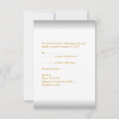RSVP Élégant Anniversaire de Mariage Or Blanc (Dos)