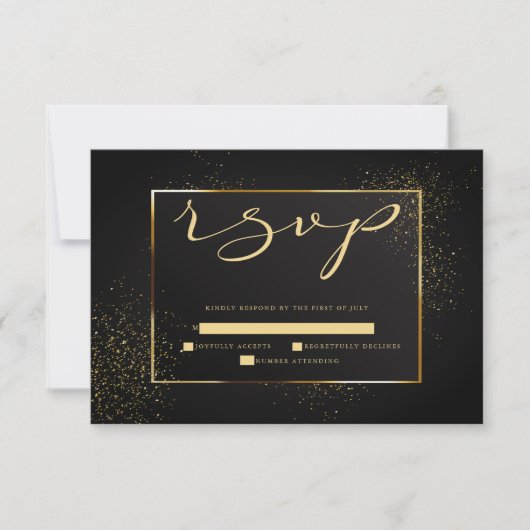 RSVP | Elegant Black en Gold Glitter (Voorkant)