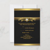 RSVP Elegant Black Gold Diamond Jewel Anniversaire (Dos)