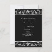 RSVP Elegant Black & Silver Floral fête d'annivers (Dos)