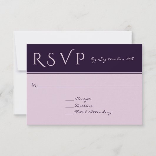 RSVP Elegant Dark Plum Abordable Mariage Réponse (Devant)