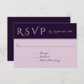 RSVP Elegant Dark Plum Affordable Wedding Response (Voorkant / Achterkant)