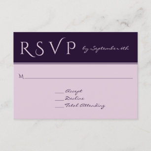 RSVP Elegant Dark Plum Affordable Wedding Response Kaartje