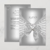RSVP Élégant Événement Or Argent Blanc (Devant / Derrière)