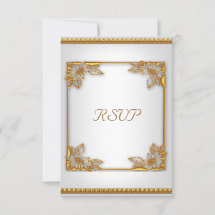 RSVP Élégant Événement Or Argent Blanc