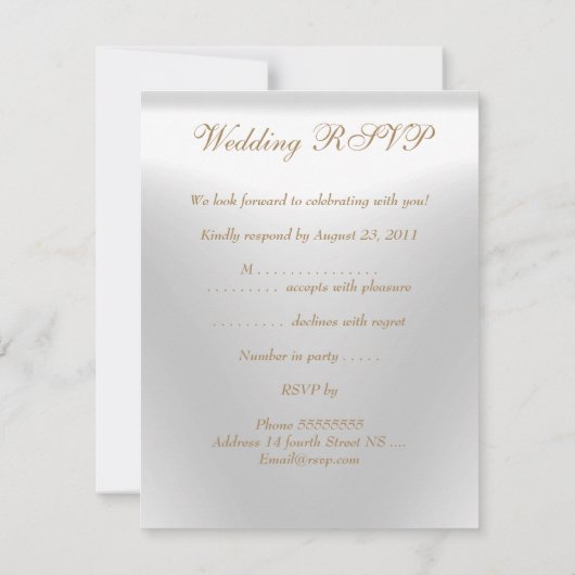 RSVP Elegant Feest Goud Zilver Wit Kaart (Achterkant)