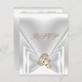 RSVP Elegant Feest Goud Zilver Wit Kaart (Voorkant / Achterkant)