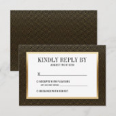 RSVP | Elégant Formal Golden Géométrique sur Noir (Devant / Derrière)