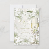 RSVP Elégant Mariage Blanc Beige Vert Champagne (Devant)